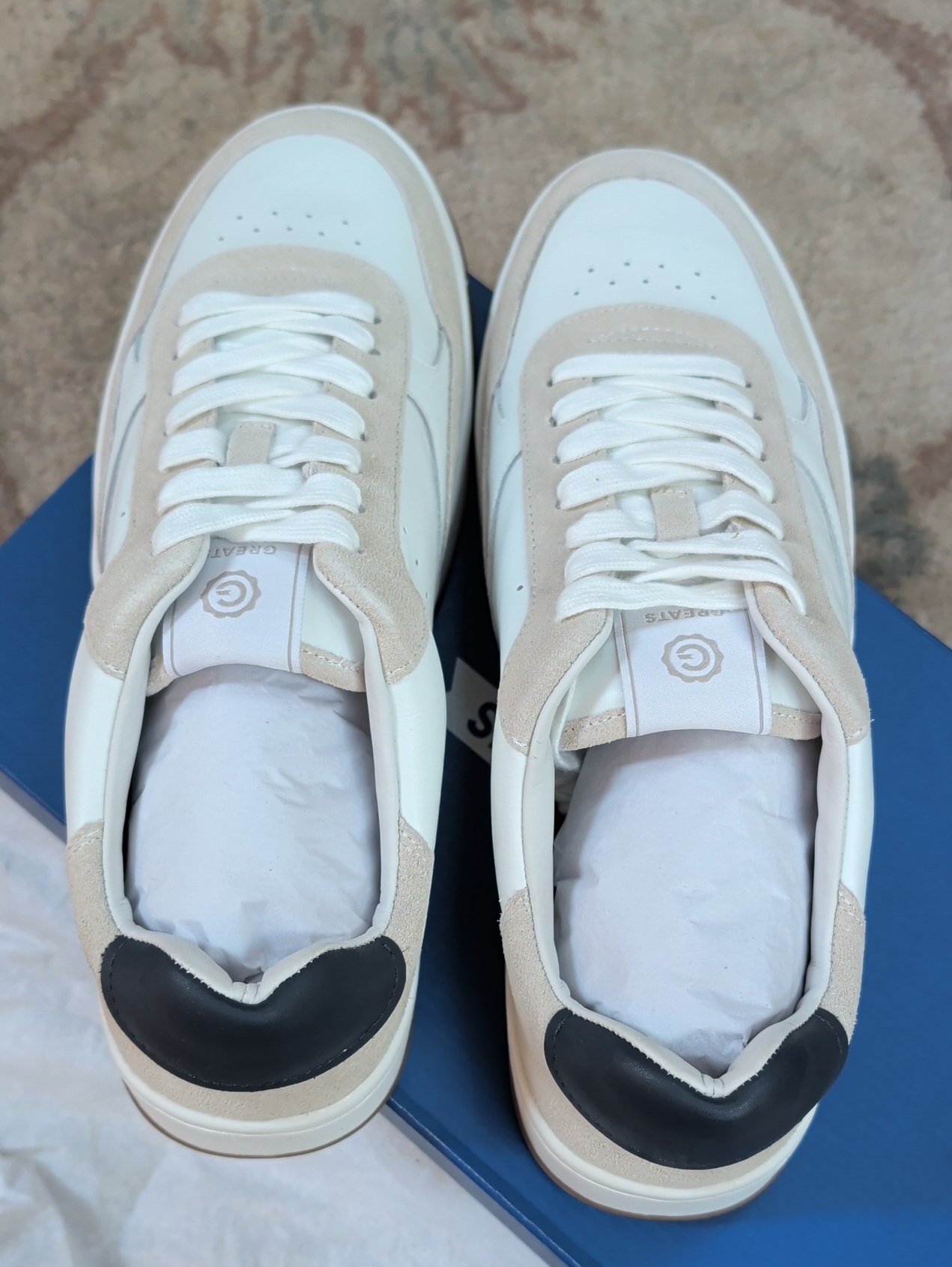 Greats Union Men's Casual White And Beige Leather Sneakers — image 6 of 8
